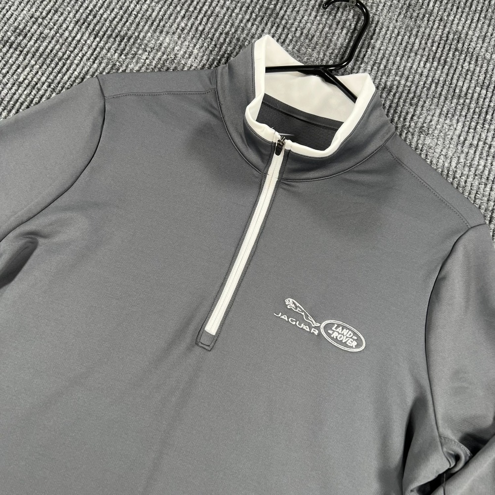 Nike Jaguar Land Rover Pullover Shirt Womens Large Gray Long Sleeve 1/4 Zip New